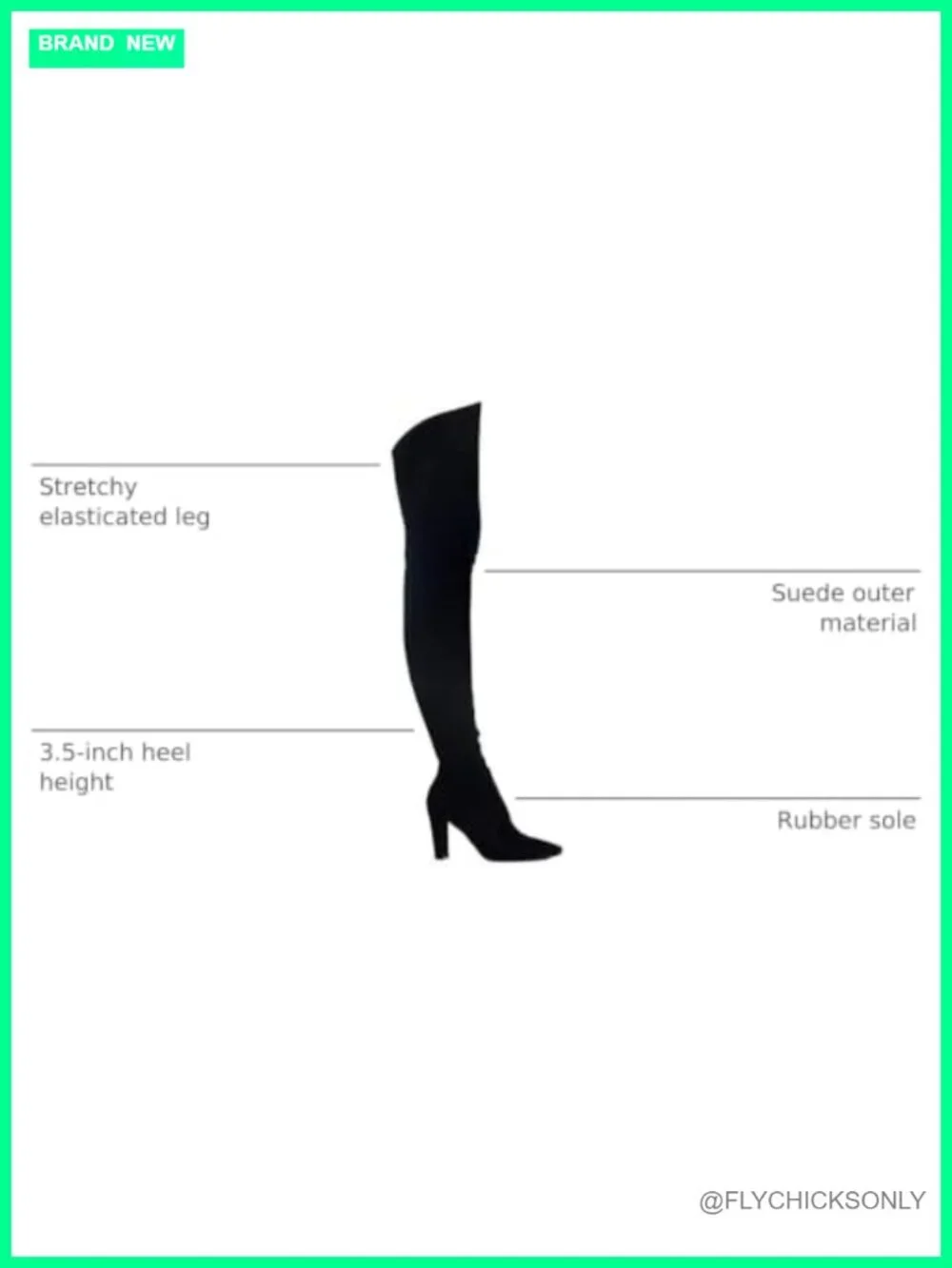 Women Stretch Suede Chunky Heel Over The Knee Thigh High Boots